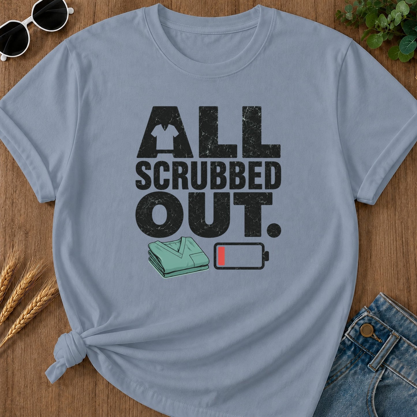 All Scrubbed Out T-Shirt - Blue Jean