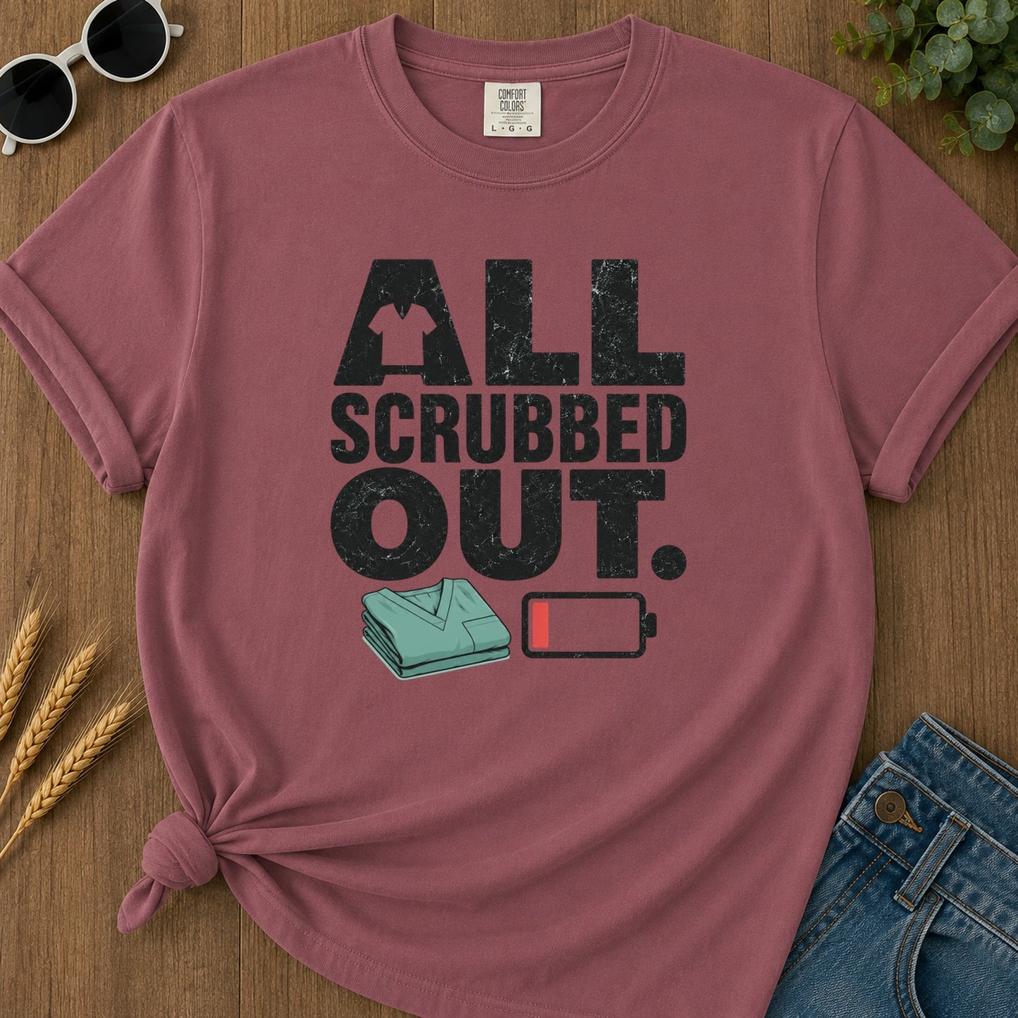 All Scrubbed Out T-Shirt - Brick