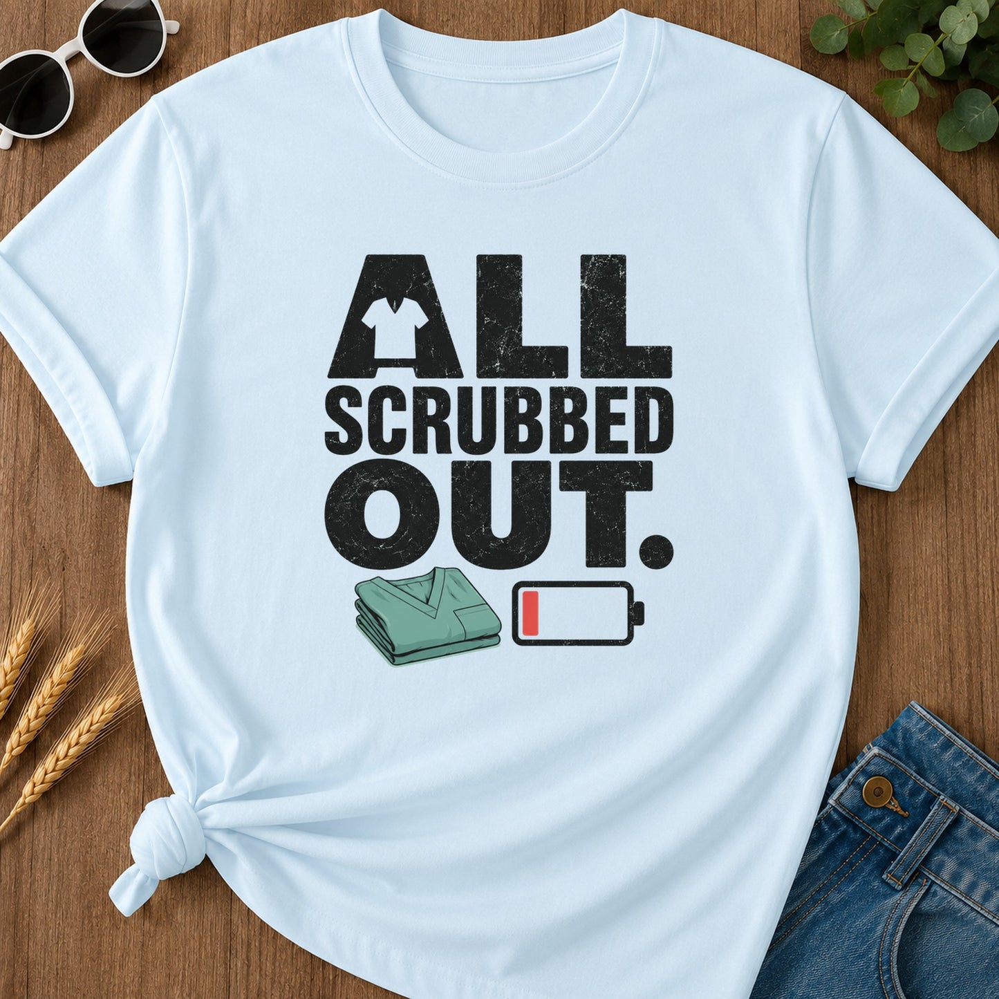 All Scrubbed Out T-Shirt - Chambray