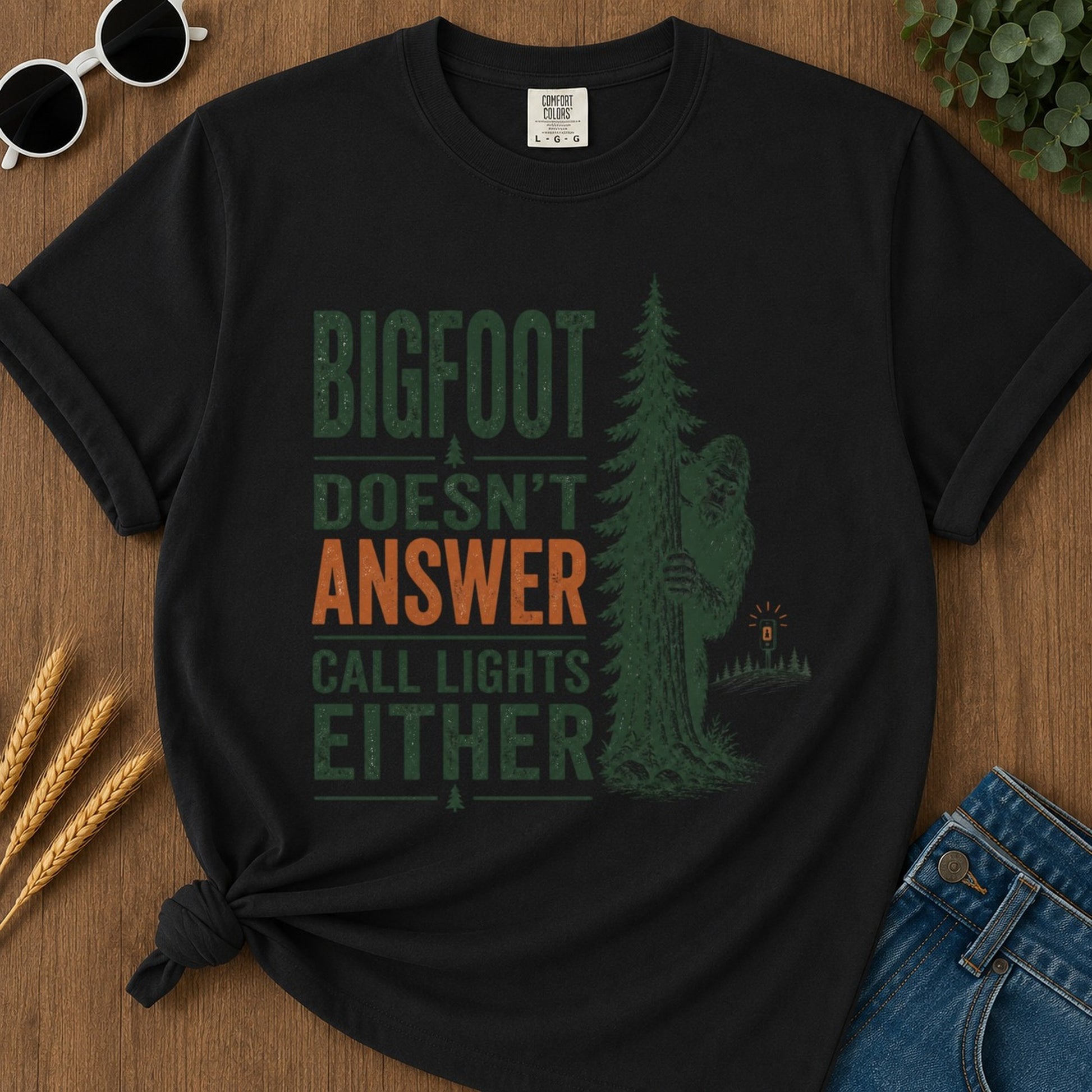 Answer Call Lights T-shirt - Black Mockup