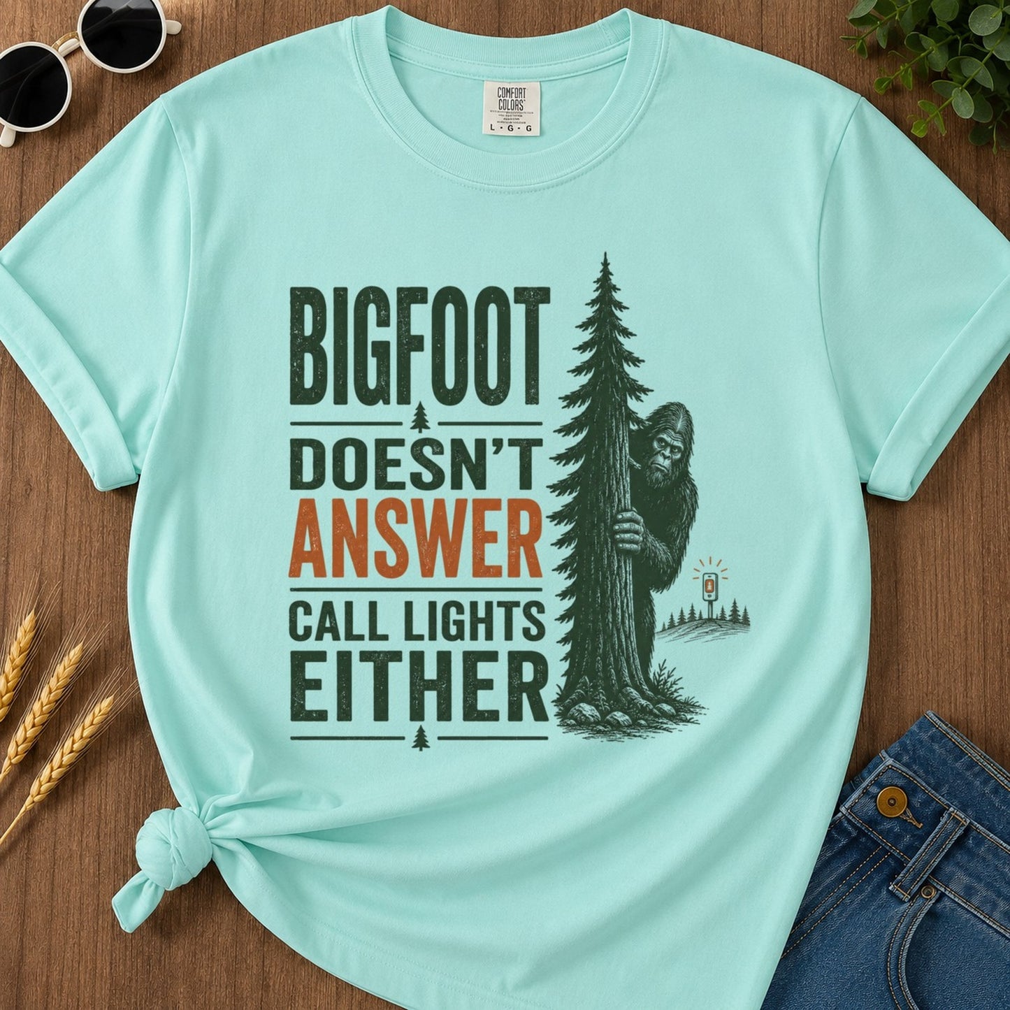 Answer Call Lights T-shirt - Chalky Mint Mockup