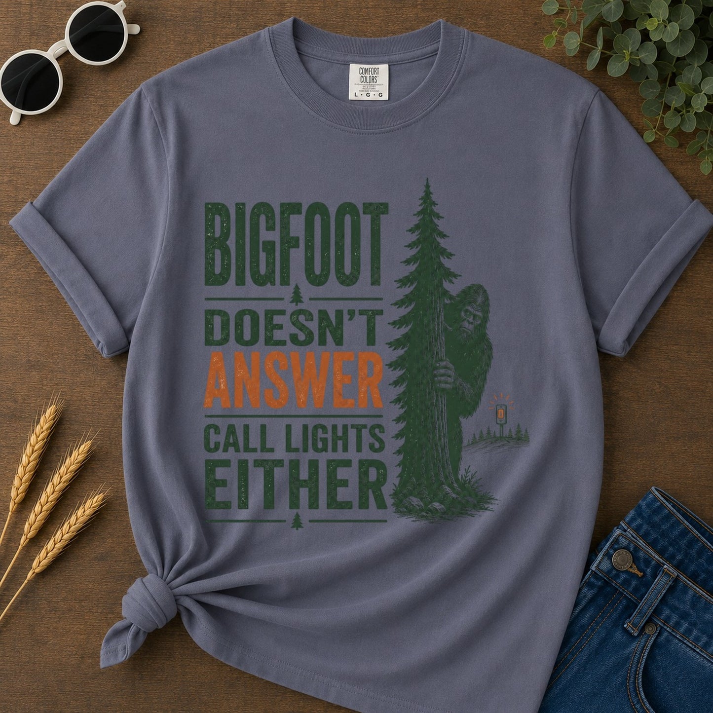 Answer Call Lights T-shirt - Navy Mockup