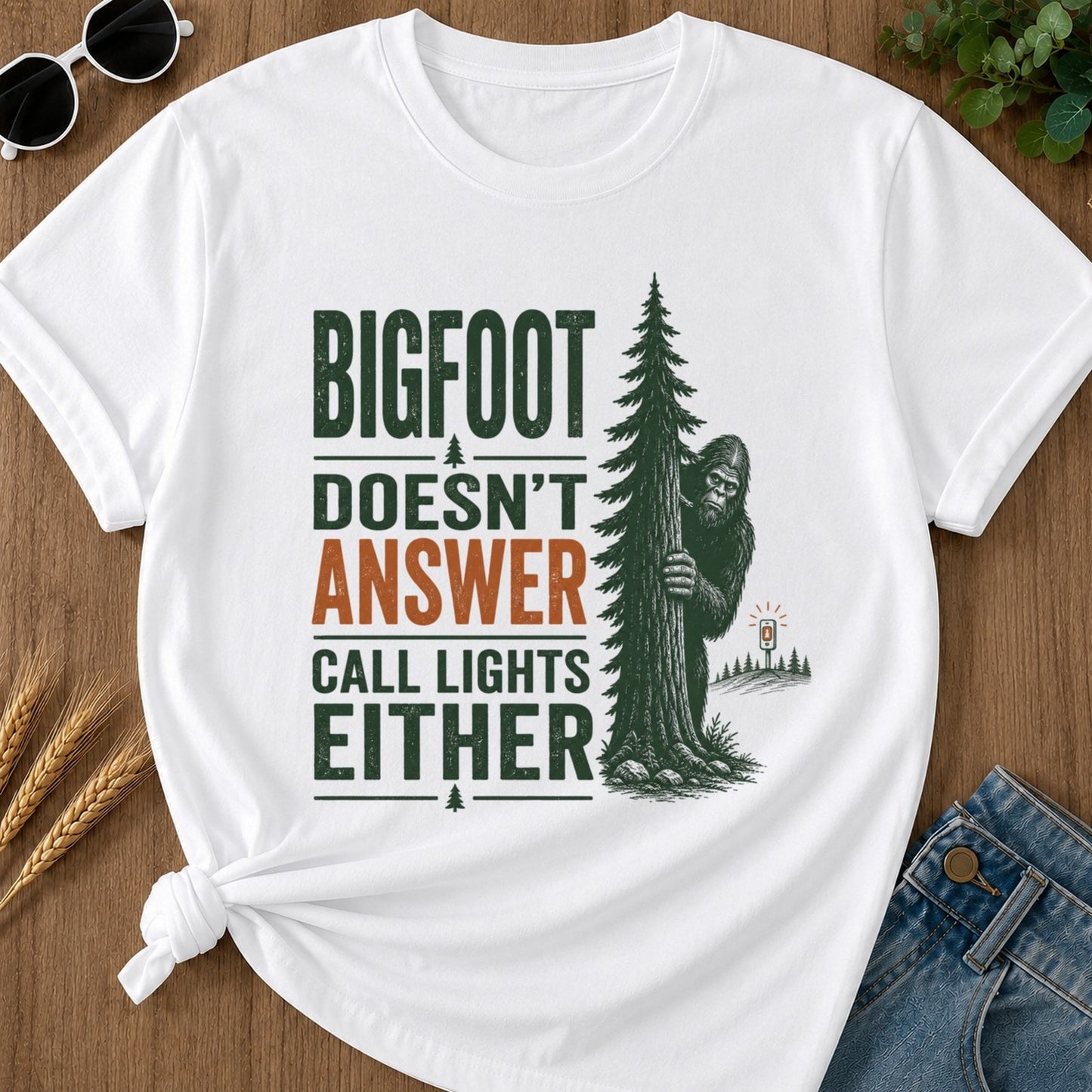 Answer Call Lights T-shirt - White Mockup