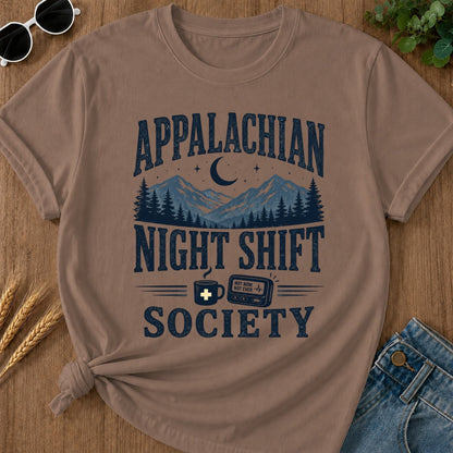 Appalachian Night Shift T-shirt - Espresso Mockup