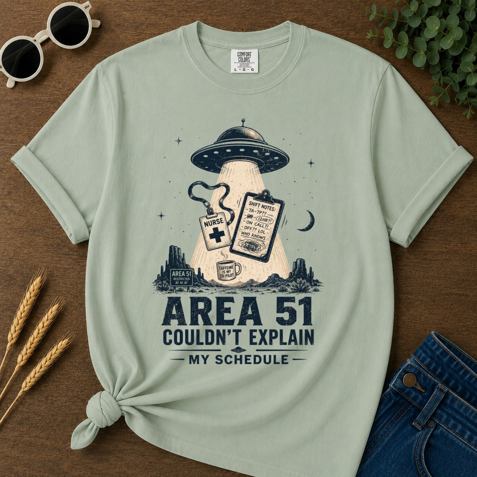Area Fifty One T-shirt - Bay Mockup