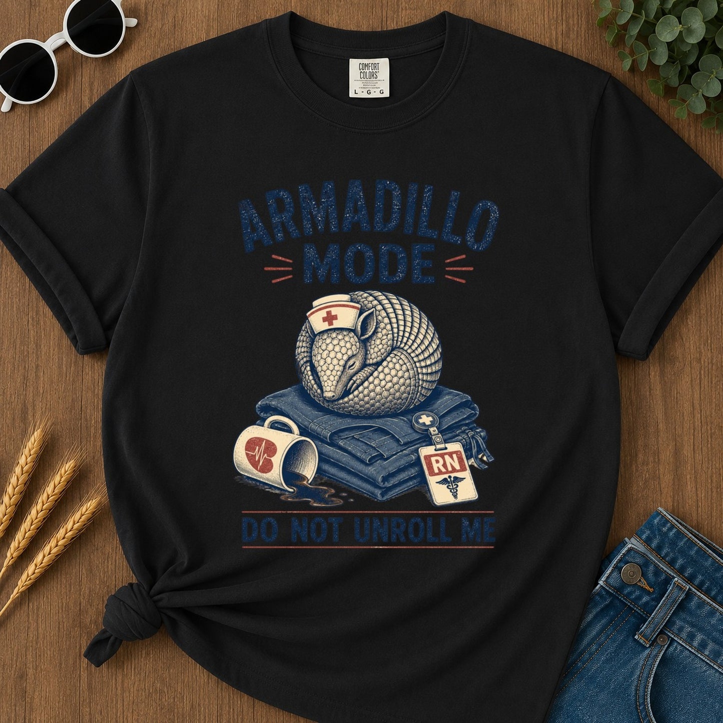 Armadillo Mode T-shirt - Black Mockup