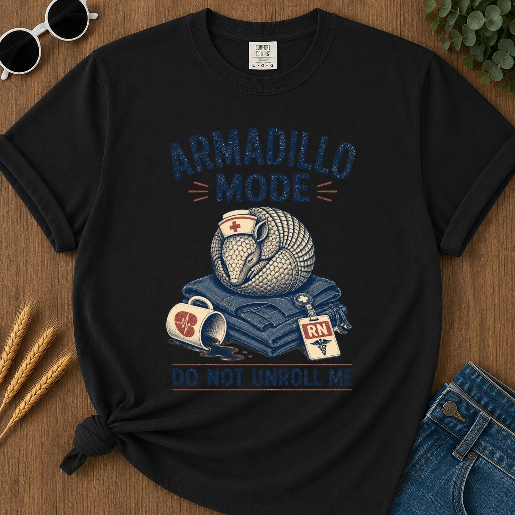Armadillo Mode T-shirt - Black Mockup