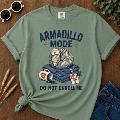 Armadillo Mode T-shirt - Light Green Mockup