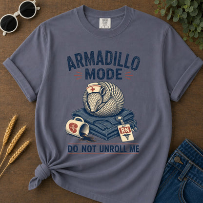Armadillo Mode T-shirt - Navy Mockup