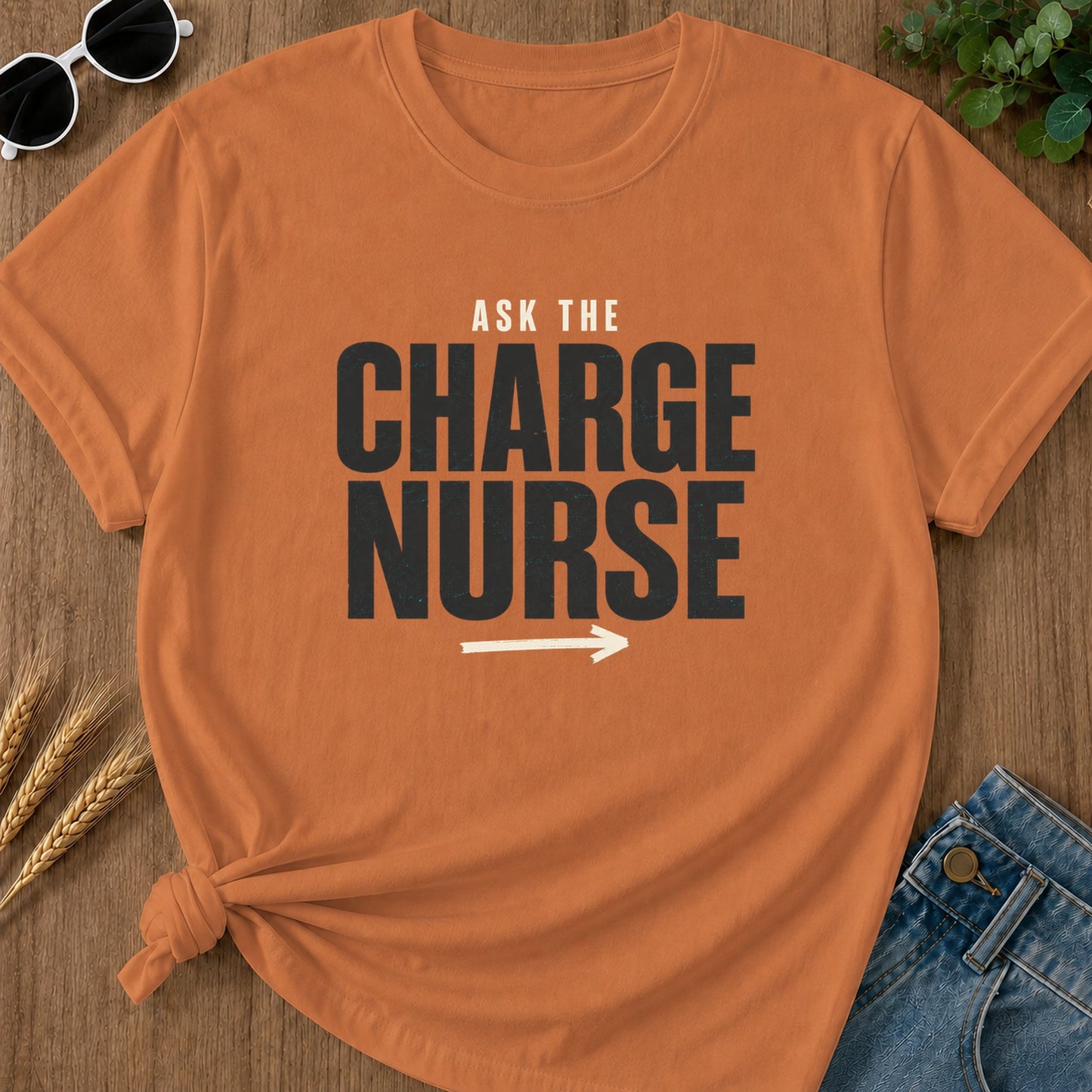 Ask Charge Nurse T-Shirt - Yam