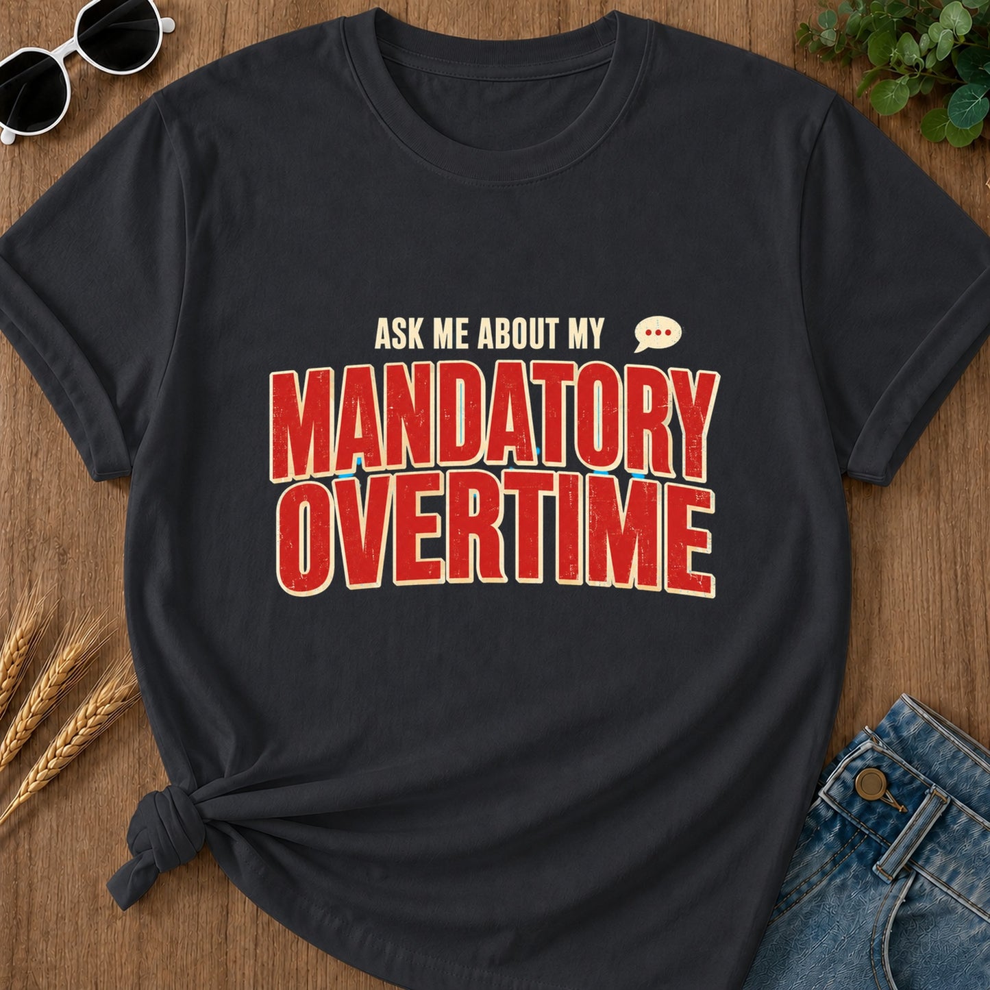 Ask Me Mandatory Overtime T-Shirt - Graphite