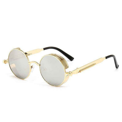 Steampunk Round Sunglasses UV400 Metal Spring Frame Retro Streetwear Unisex – Rayzora Steam Punk