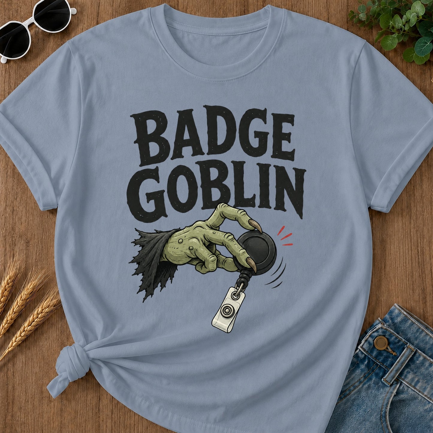 Badge Goblin T-Shirt - Blue Jean