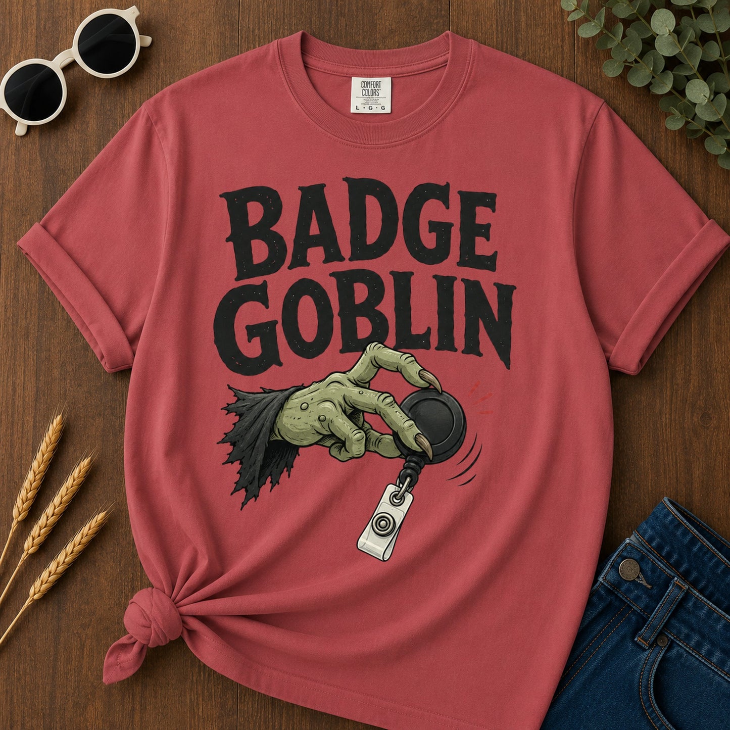 Badge Goblin T-Shirt - Crimson