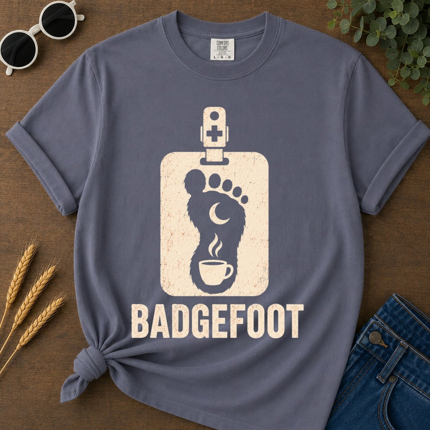 Badgefoot Coffee T-shirt - Navy Mockup