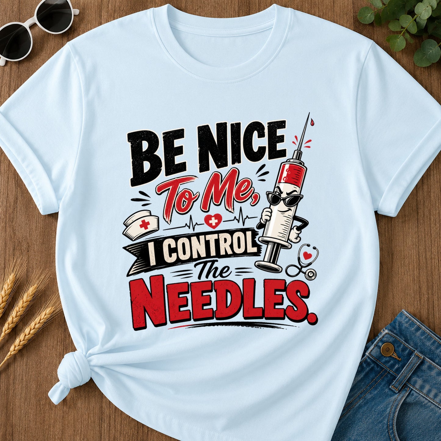 Be Nice To Me T-Shirt - Chambray