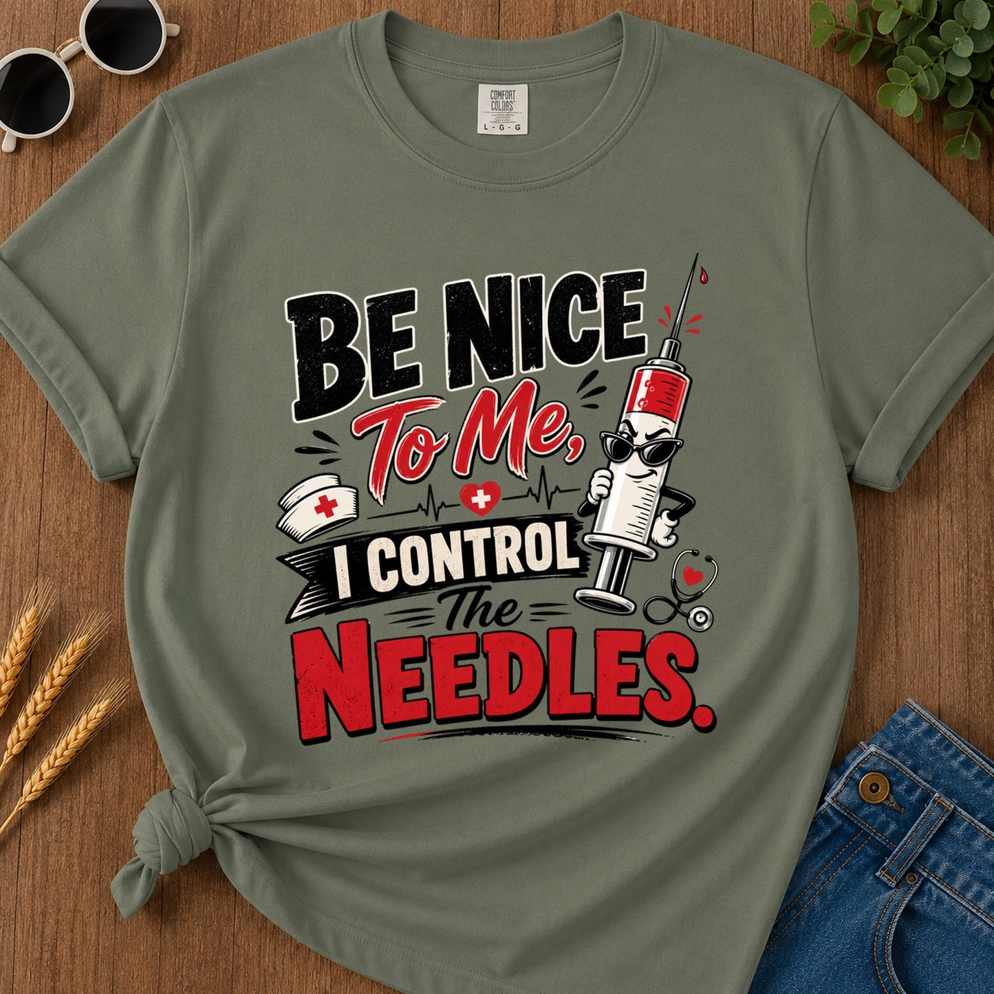 Be Nice To Me T-Shirt - Moss