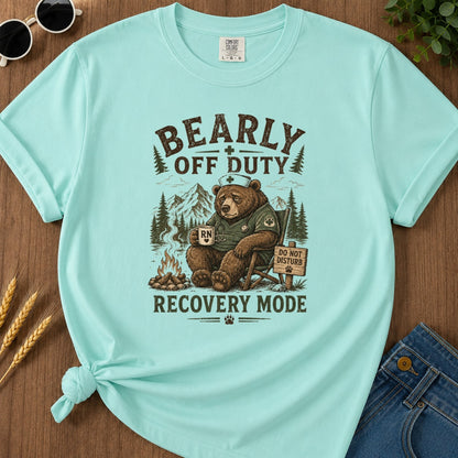 Bearly Off Duty T-shirt - Chalky Mint Mockup
