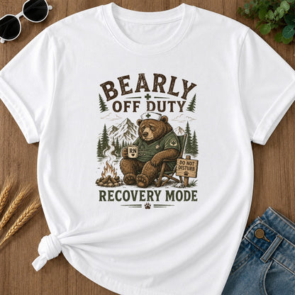 Bearly Off Duty T-shirt - White Mockup