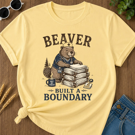 Beaver Boundary T-shirt - Butter Mockup