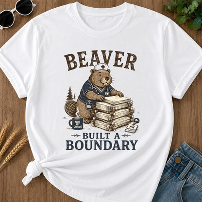 Beaver Boundary T-shirt - White Mockup