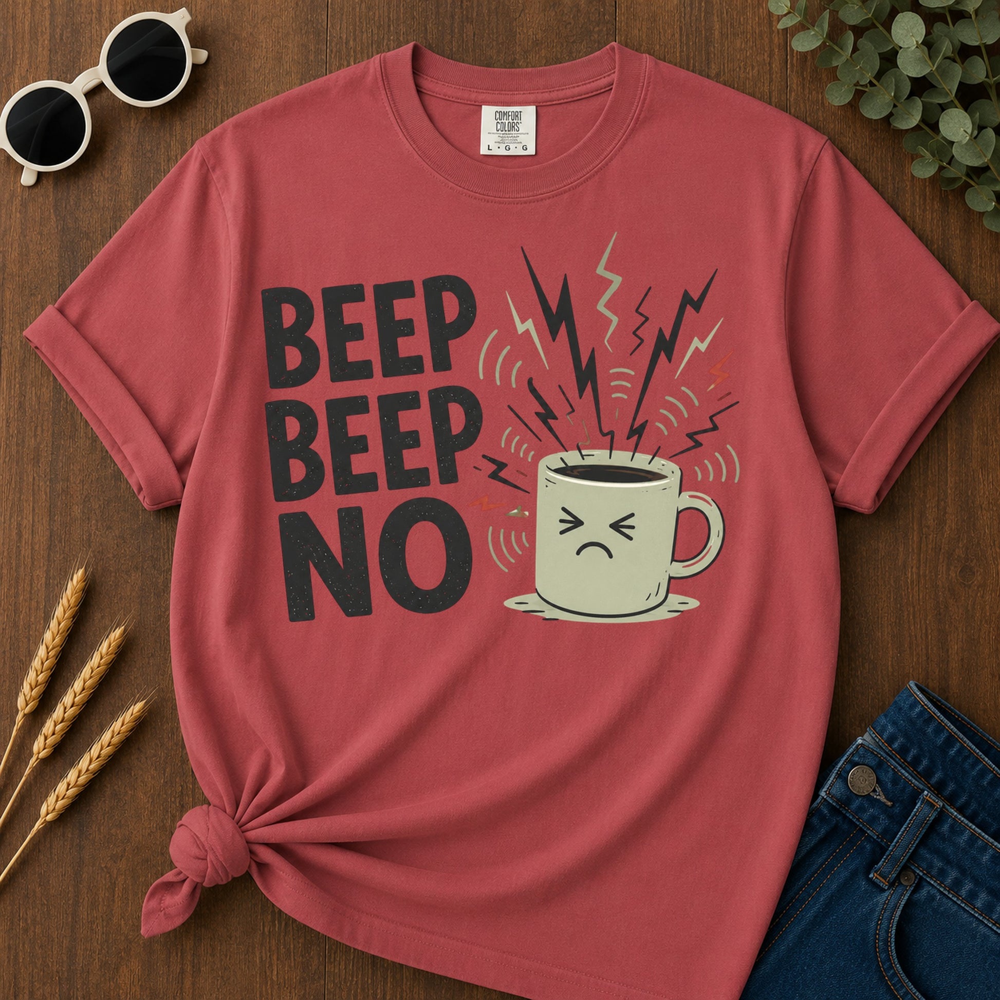 Beep Beep No T-Shirt - Crimson