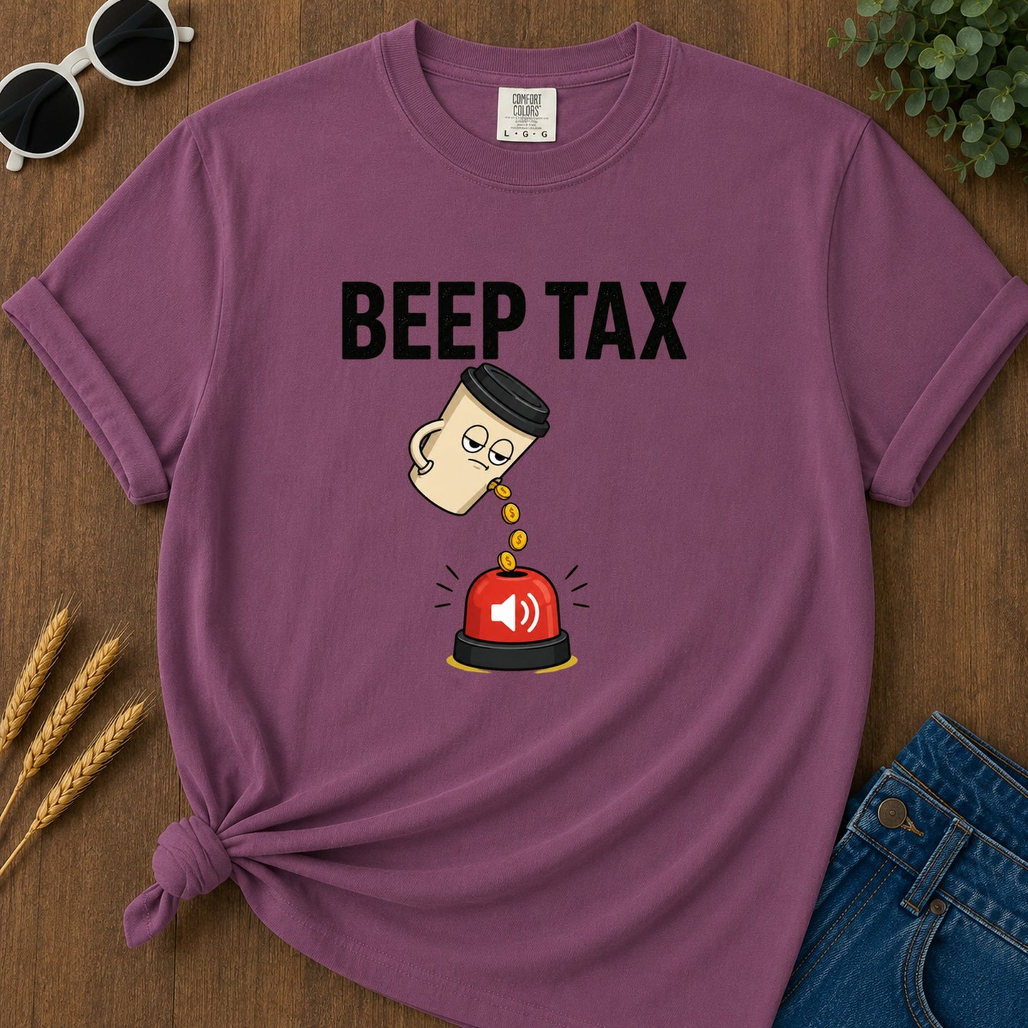 Beep Tax T-Shirt - Berry