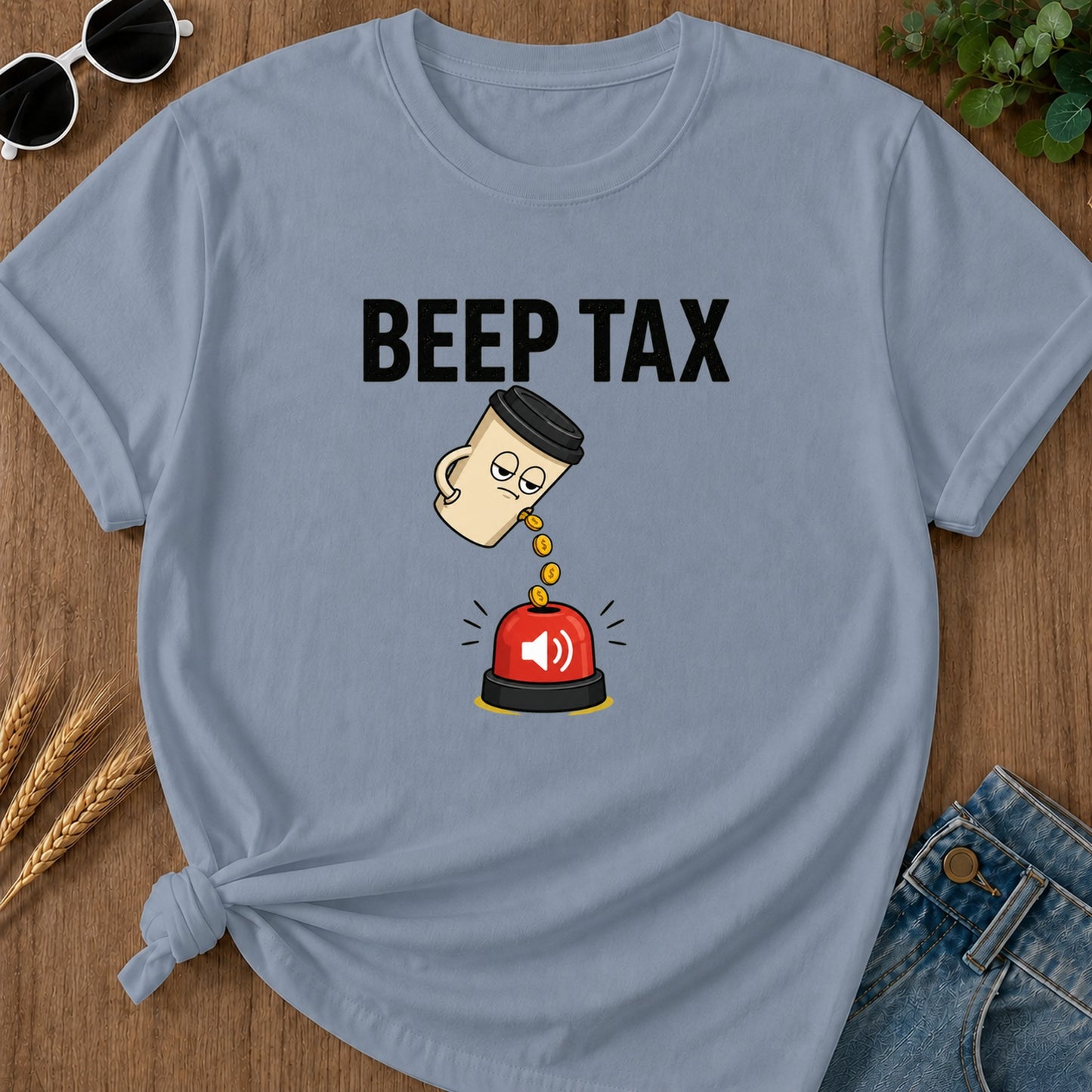 Beep Tax T-Shirt - Blue Jean