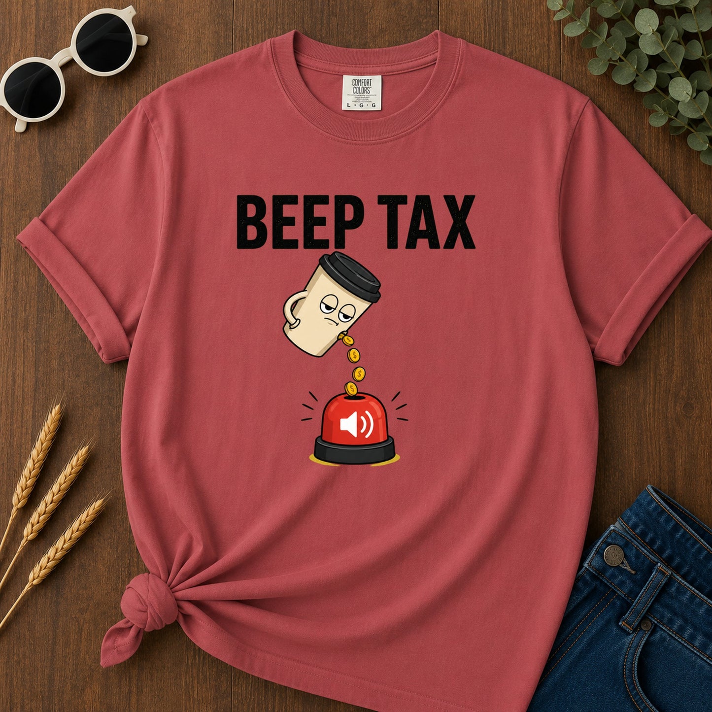 Beep Tax T-Shirt - Crimson