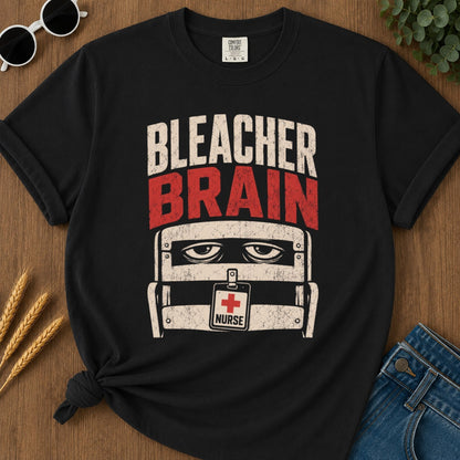 Bleacher Brain T-shirt - Black Mockup