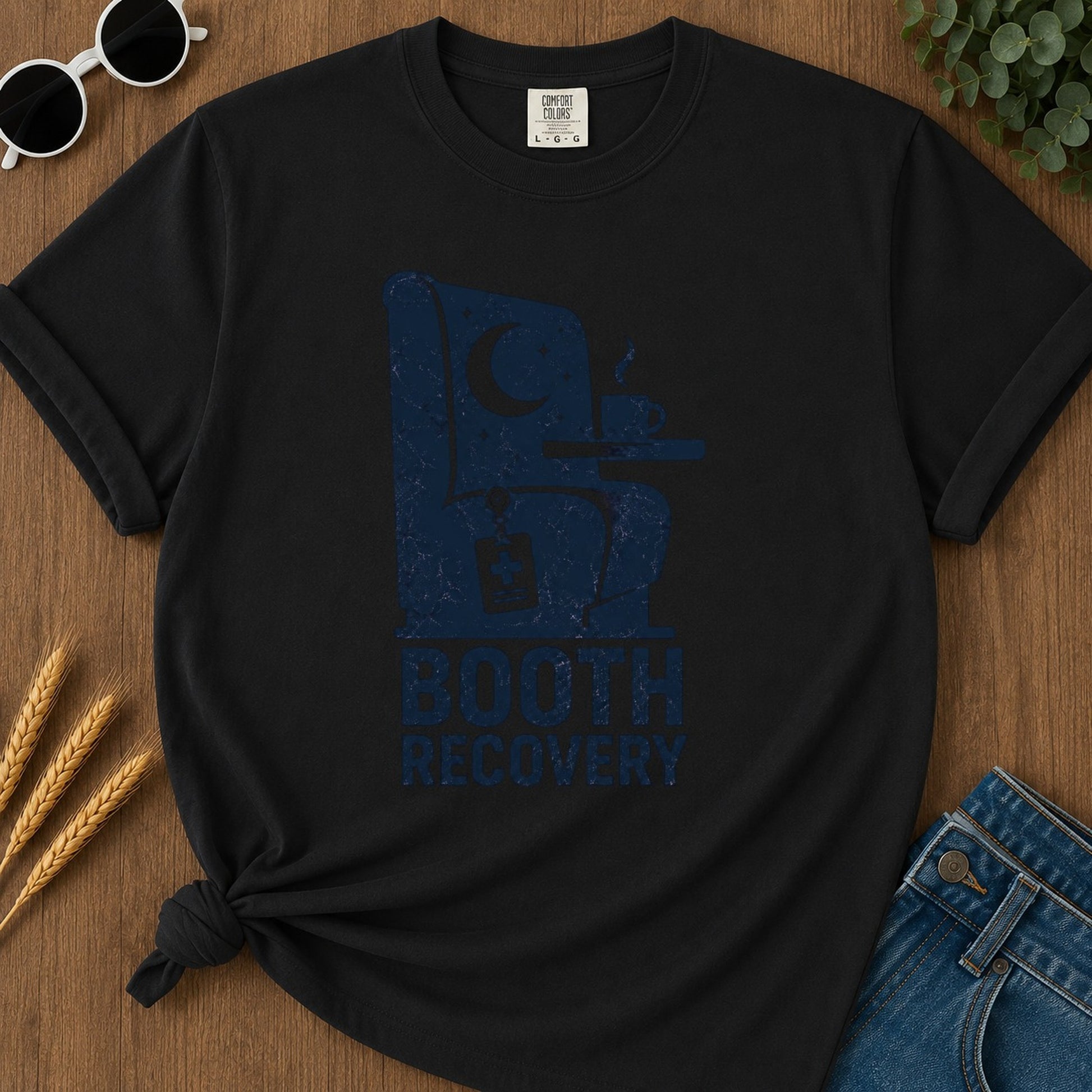 Booth Recovery T-shirt - Black Mockup