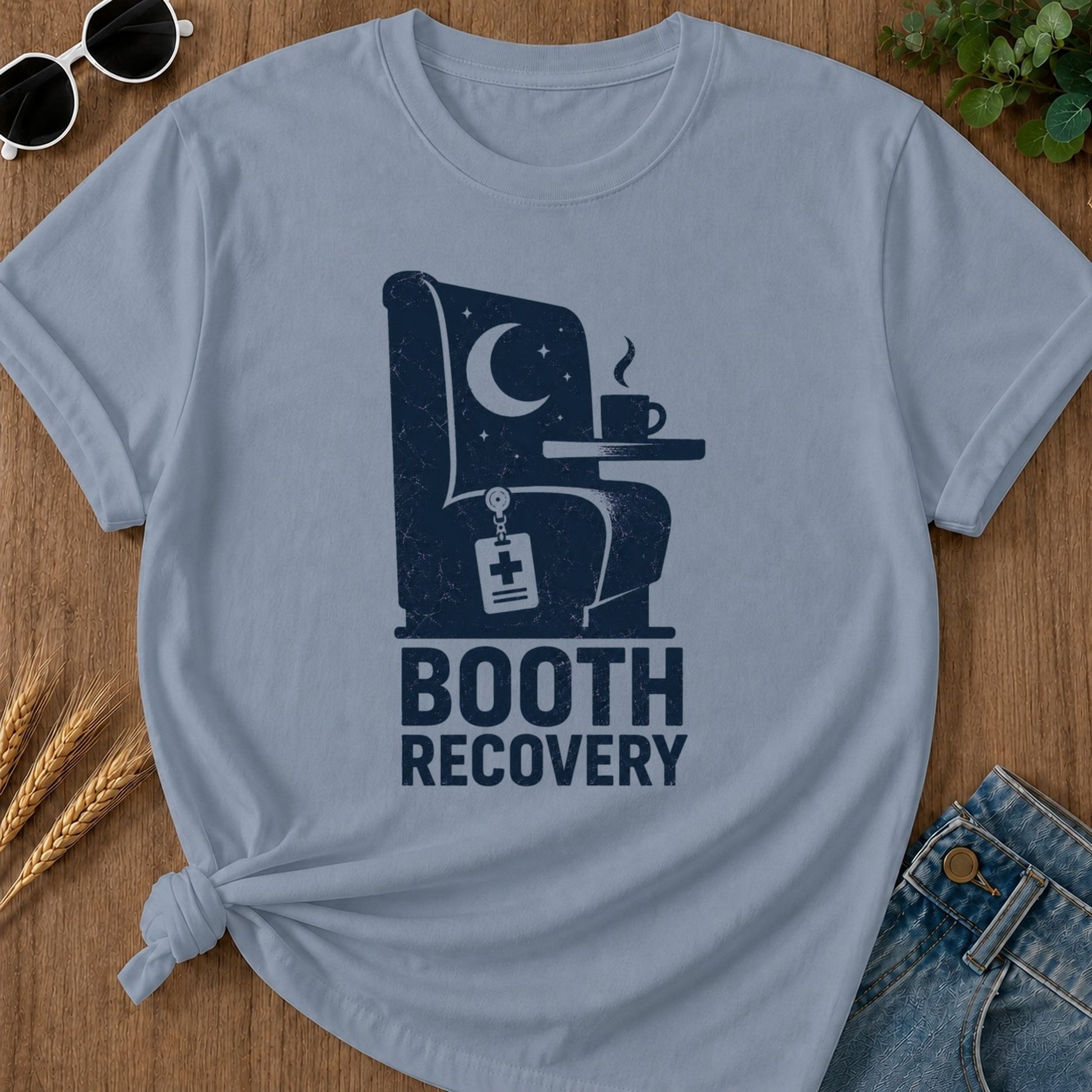 Booth Recovery T-shirt - Blue Jean Mockup