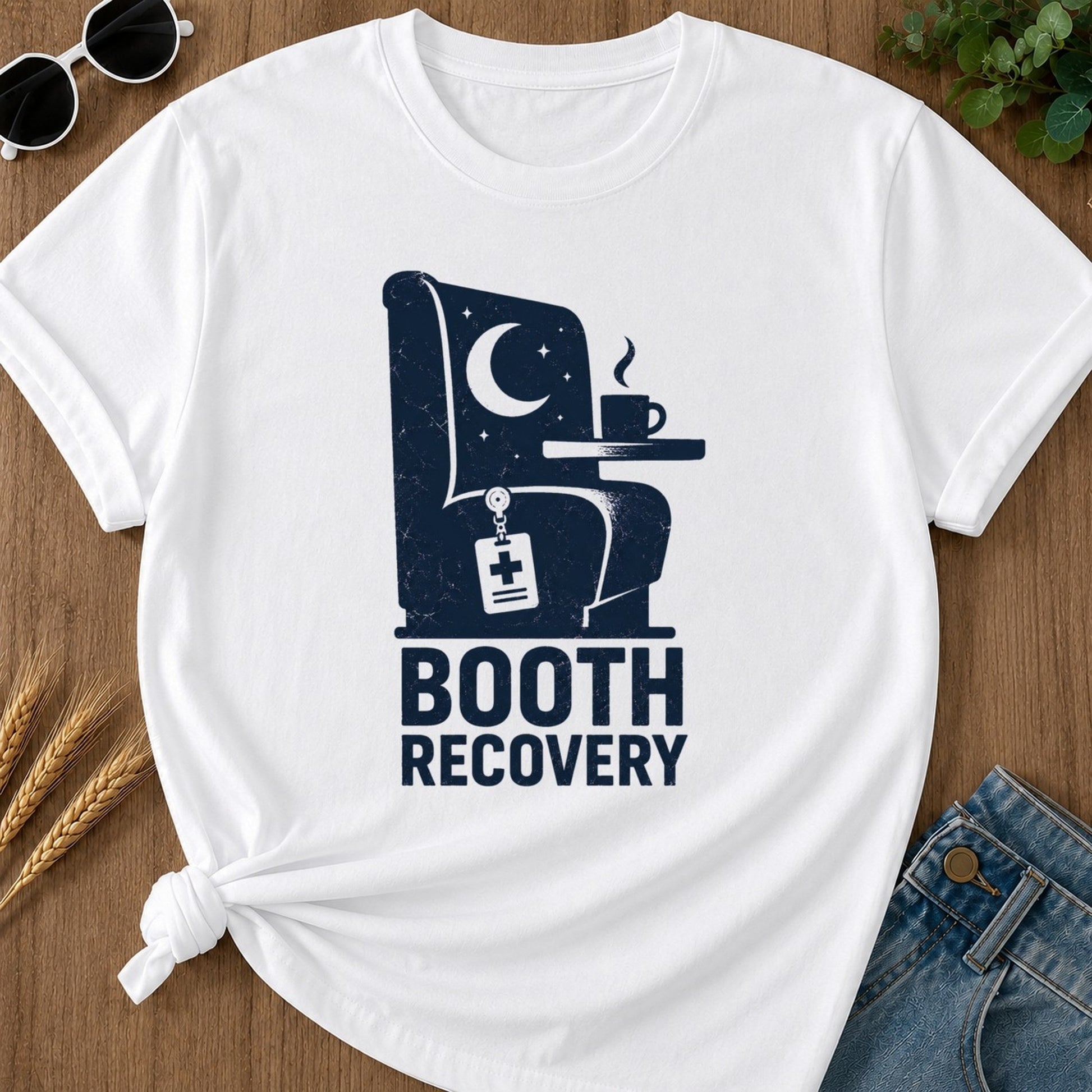 Booth Recovery T-shirt - White Mockup