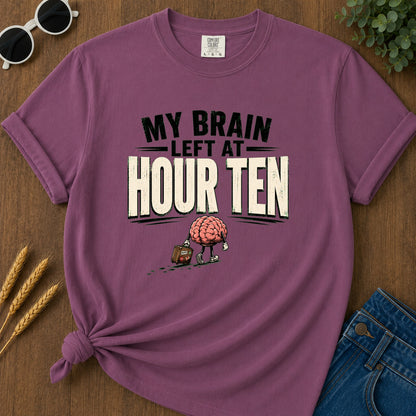 Brain Left Hour Ten T-Shirt - Berry