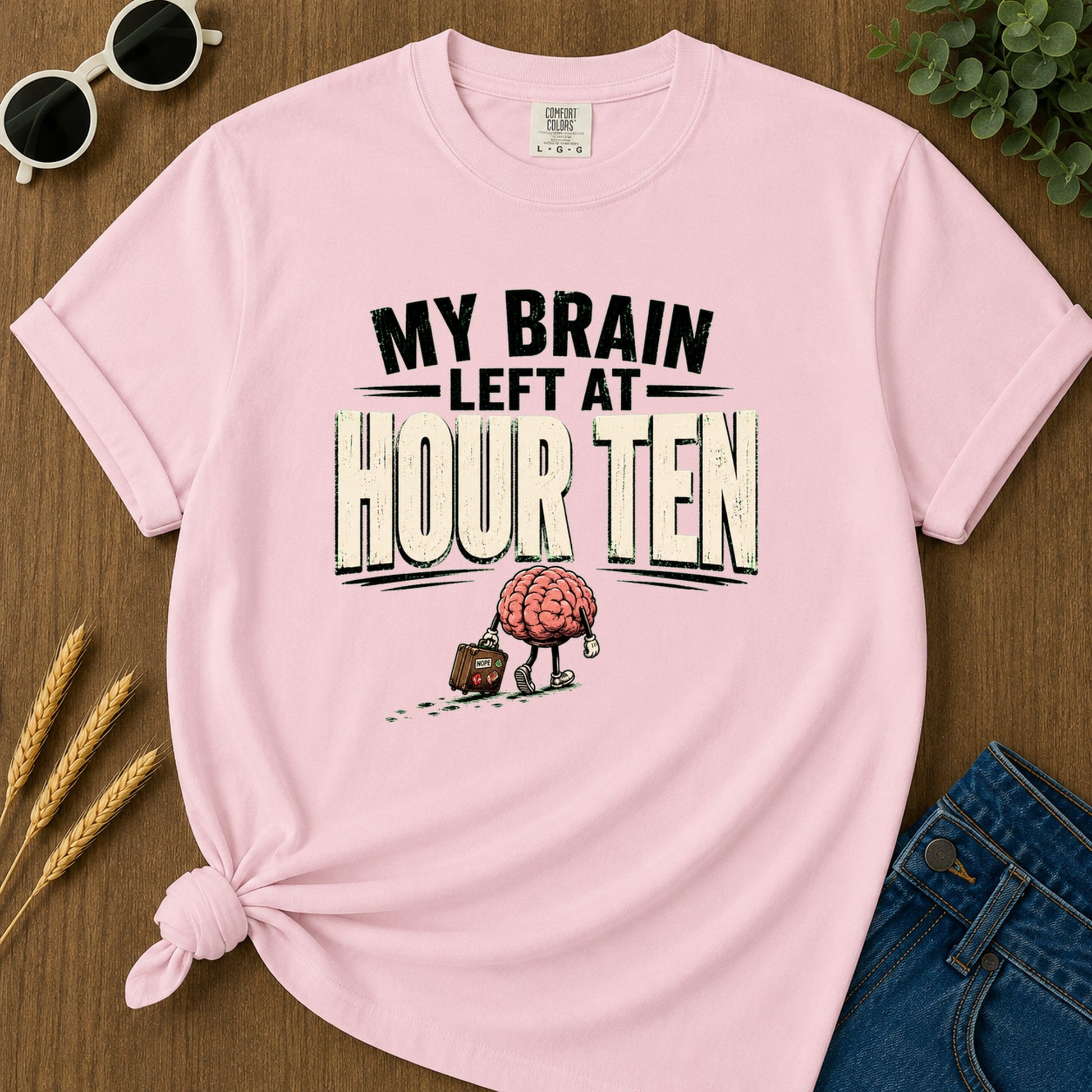 Brain Left Hour Ten T-Shirt - Blossom