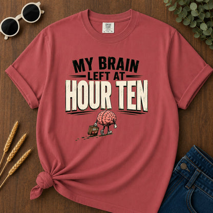 Brain Left Hour Ten T-Shirt - Crimson
