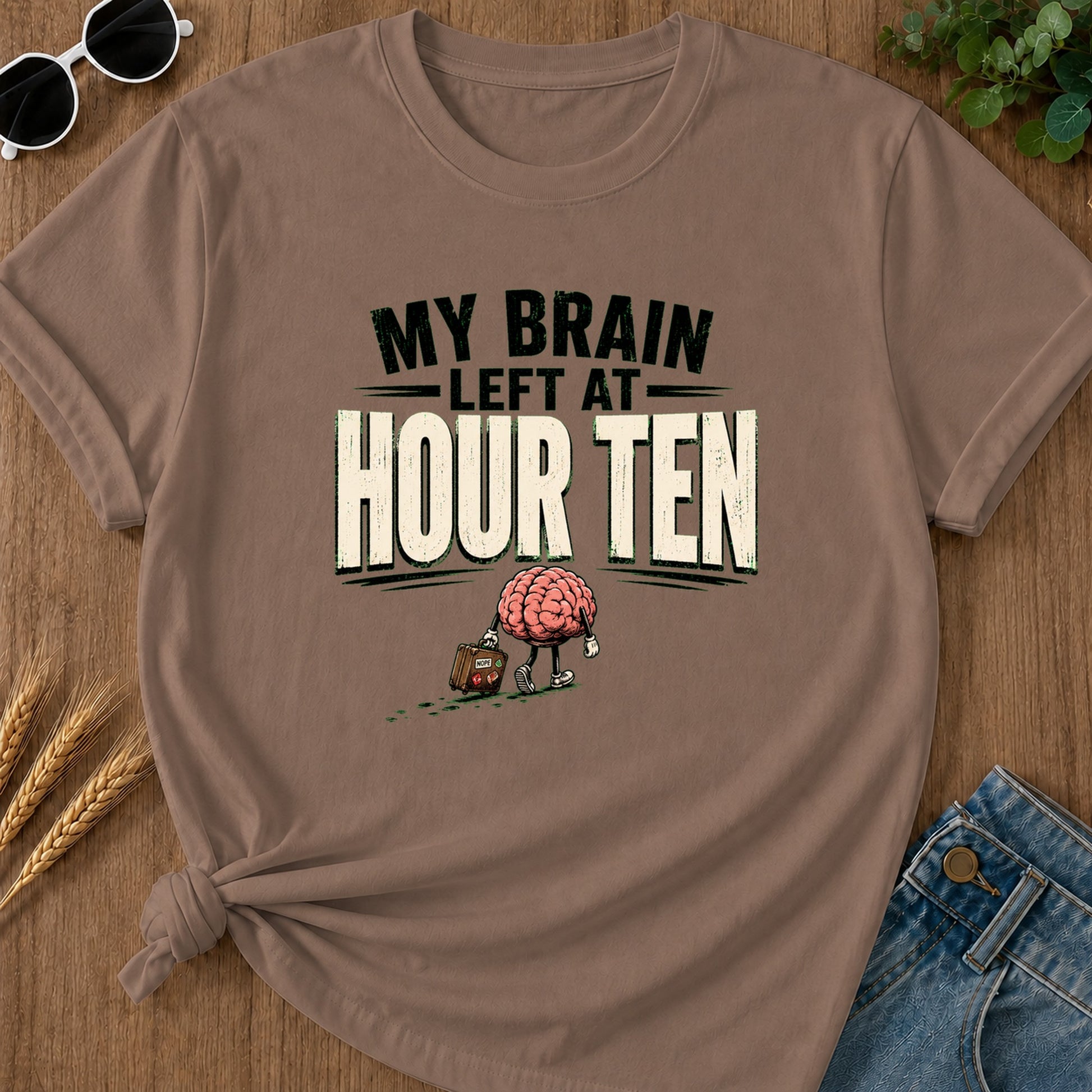 Brain Left Hour Ten T-Shirt - Espresso