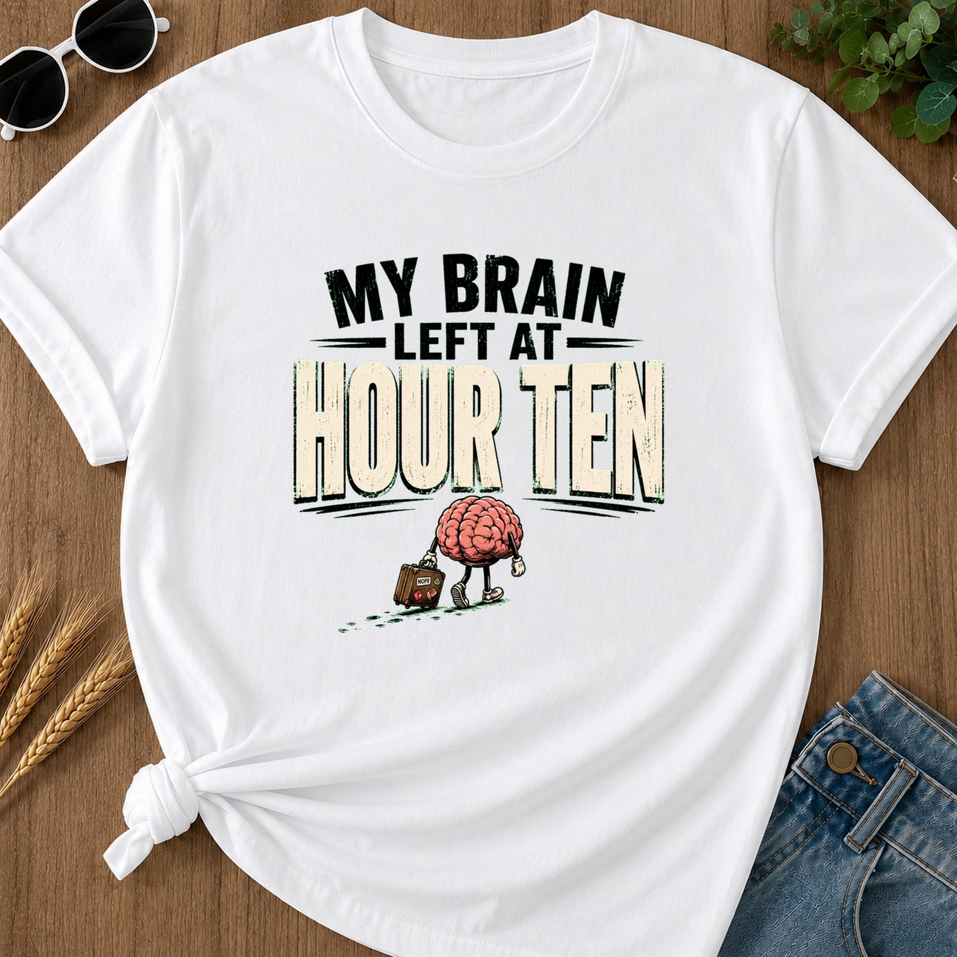 Brain Left Hour Ten T-Shirt - White