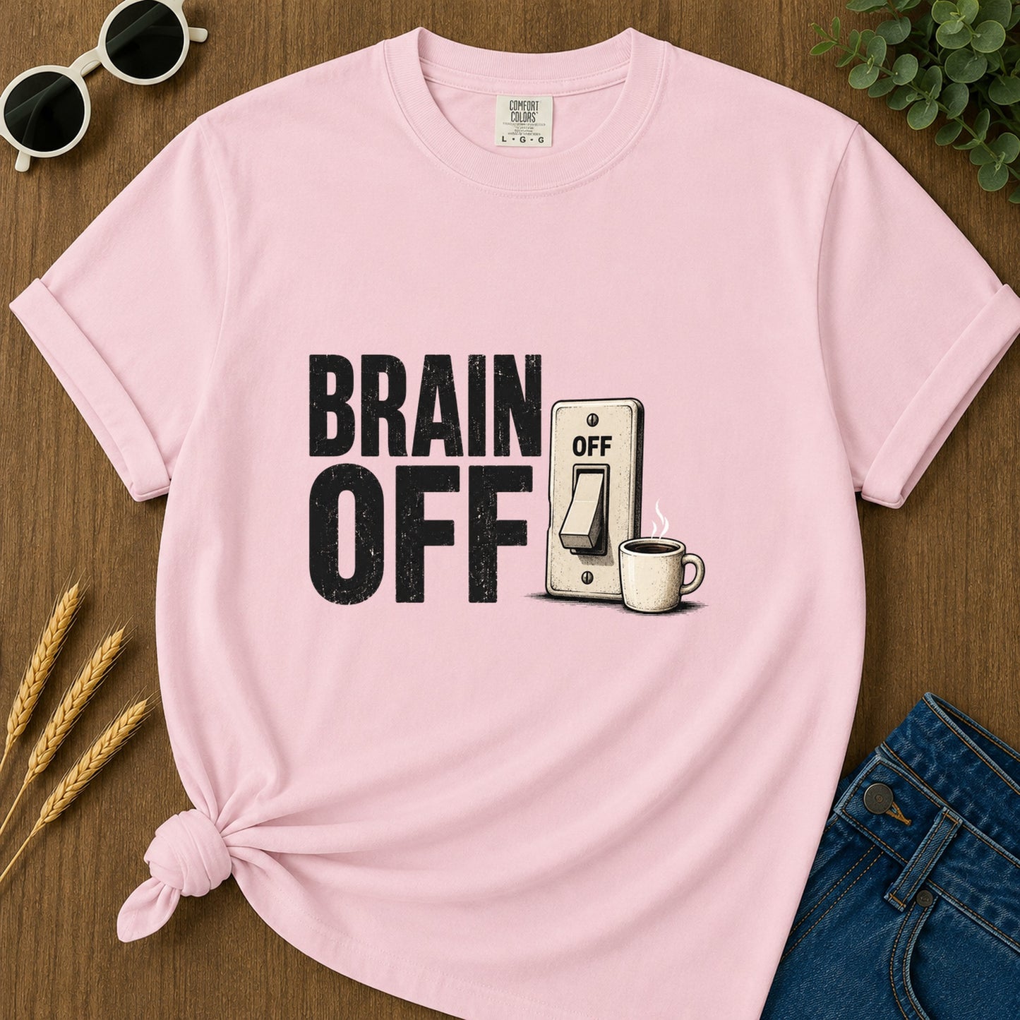 Brain Off T-Shirt - Blossom