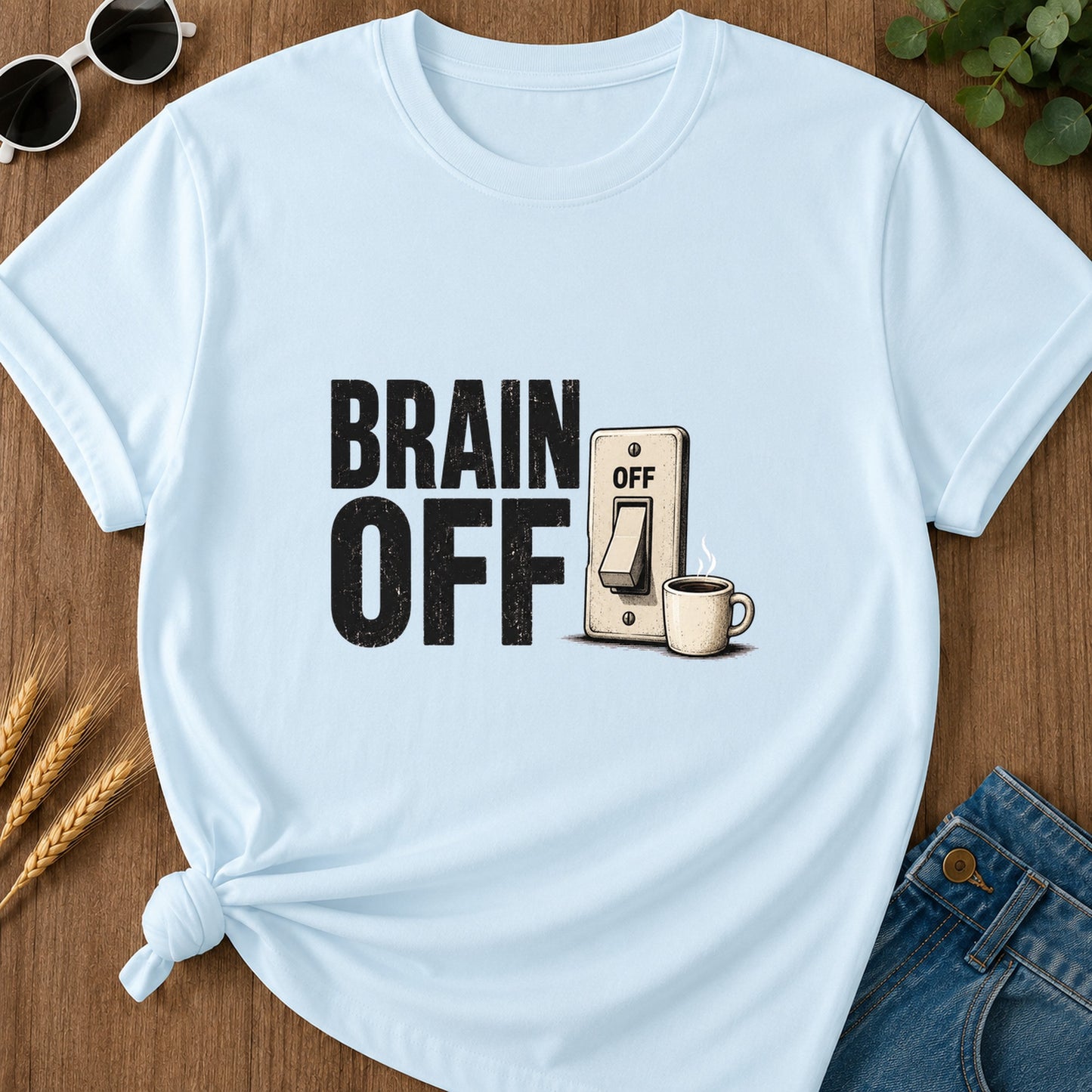 Brain Off T-Shirt - Chambray