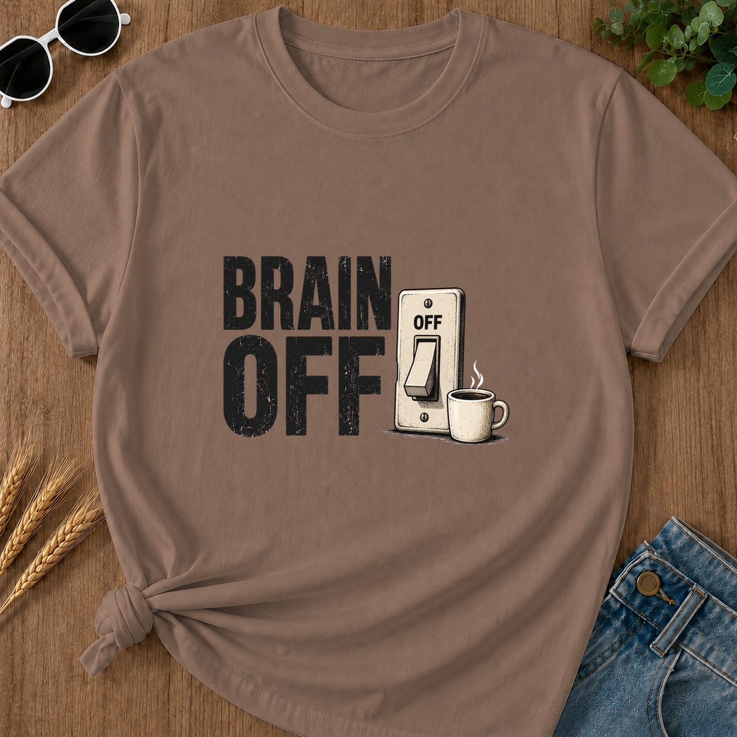 Brain Off T-Shirt - Espresso