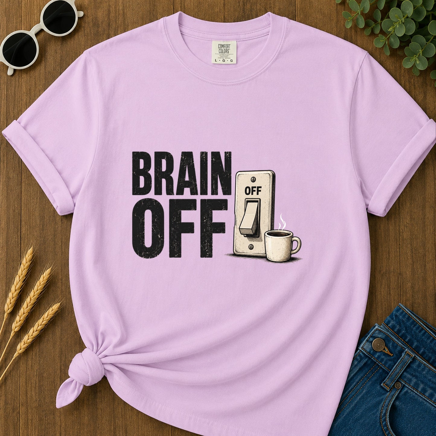 Brain Off T-Shirt - Orchid