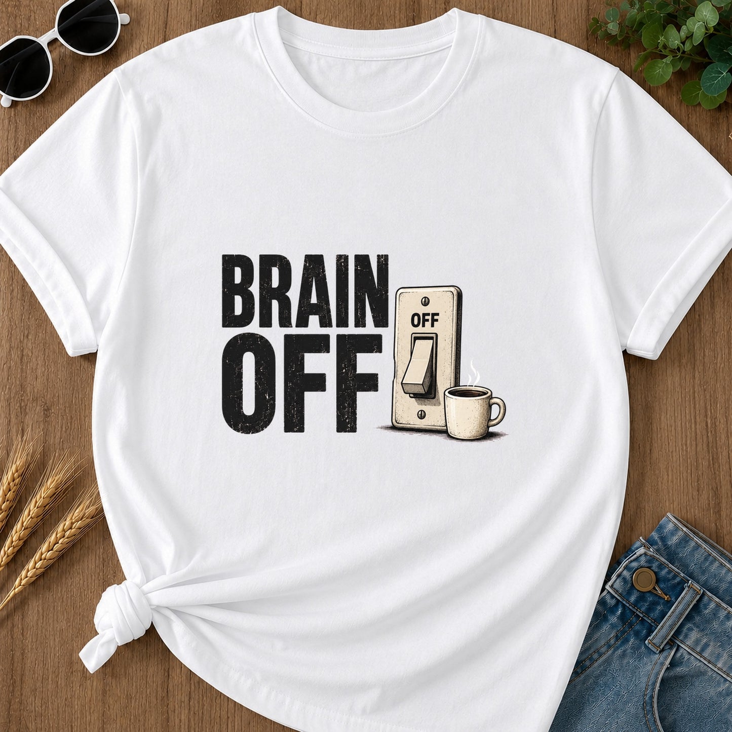 Brain Off T-Shirt - White