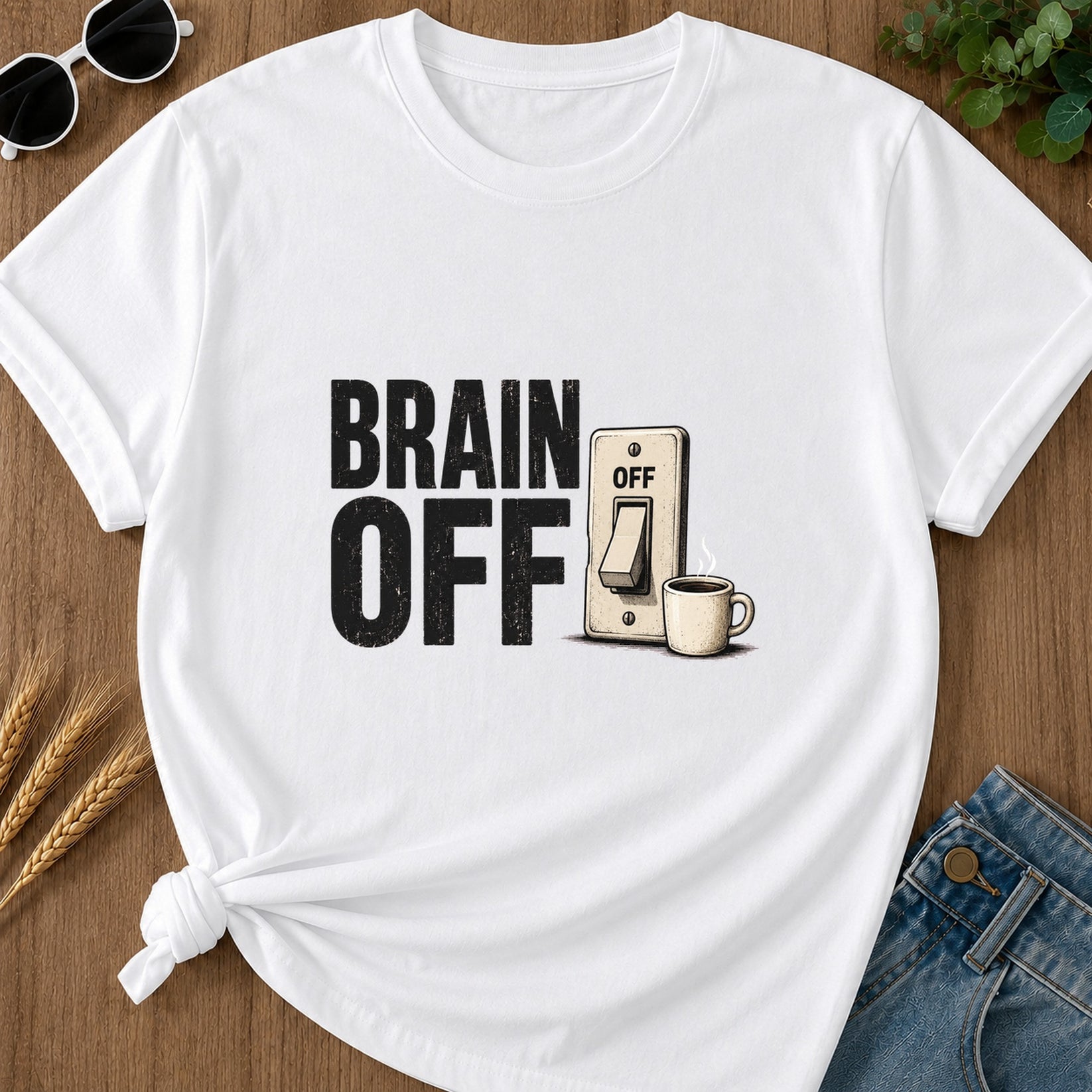 Brain Off T-Shirt - White