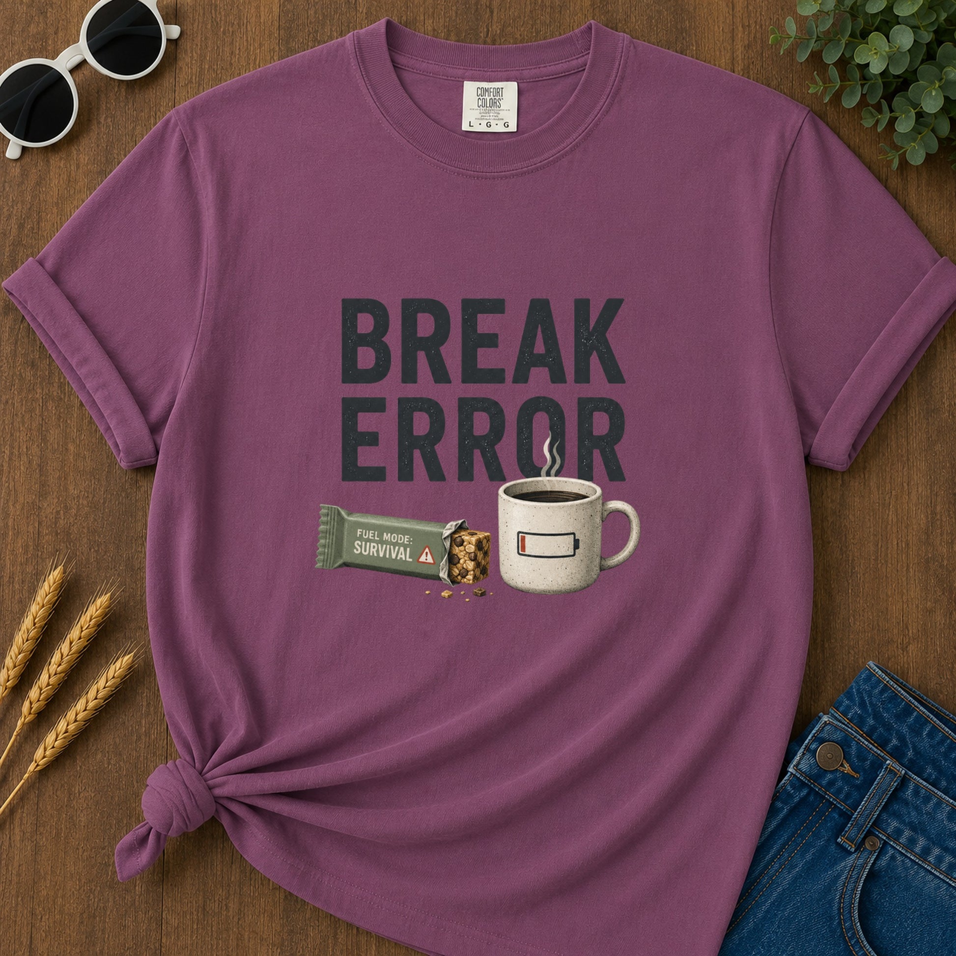 Break Error T-Shirt - Berry