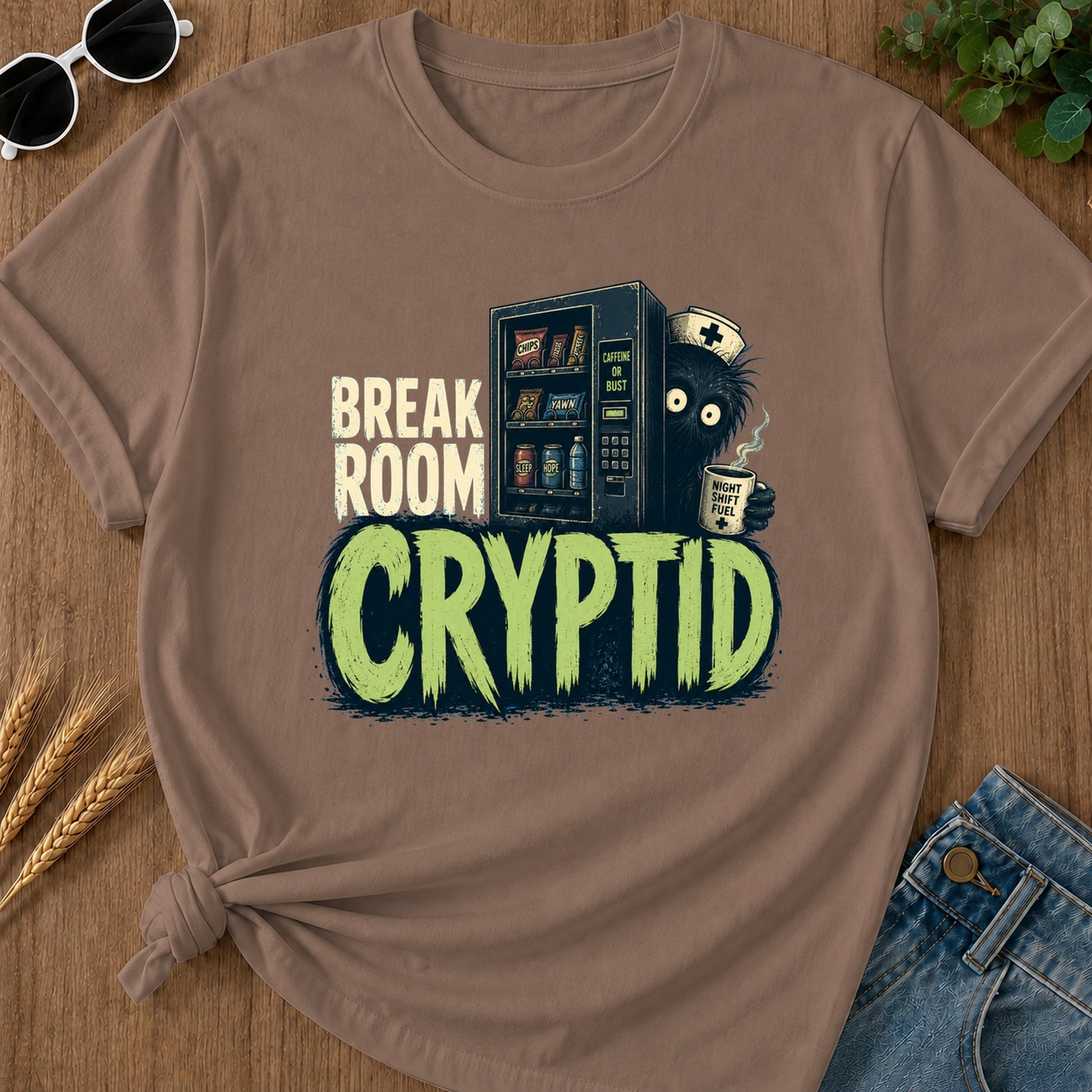 Break Room Cryptid T-Shirt - Espresso