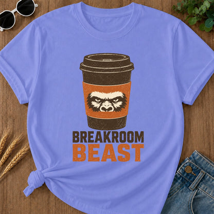 Breakroom Beast T-shirt - Flo Blue Mockup