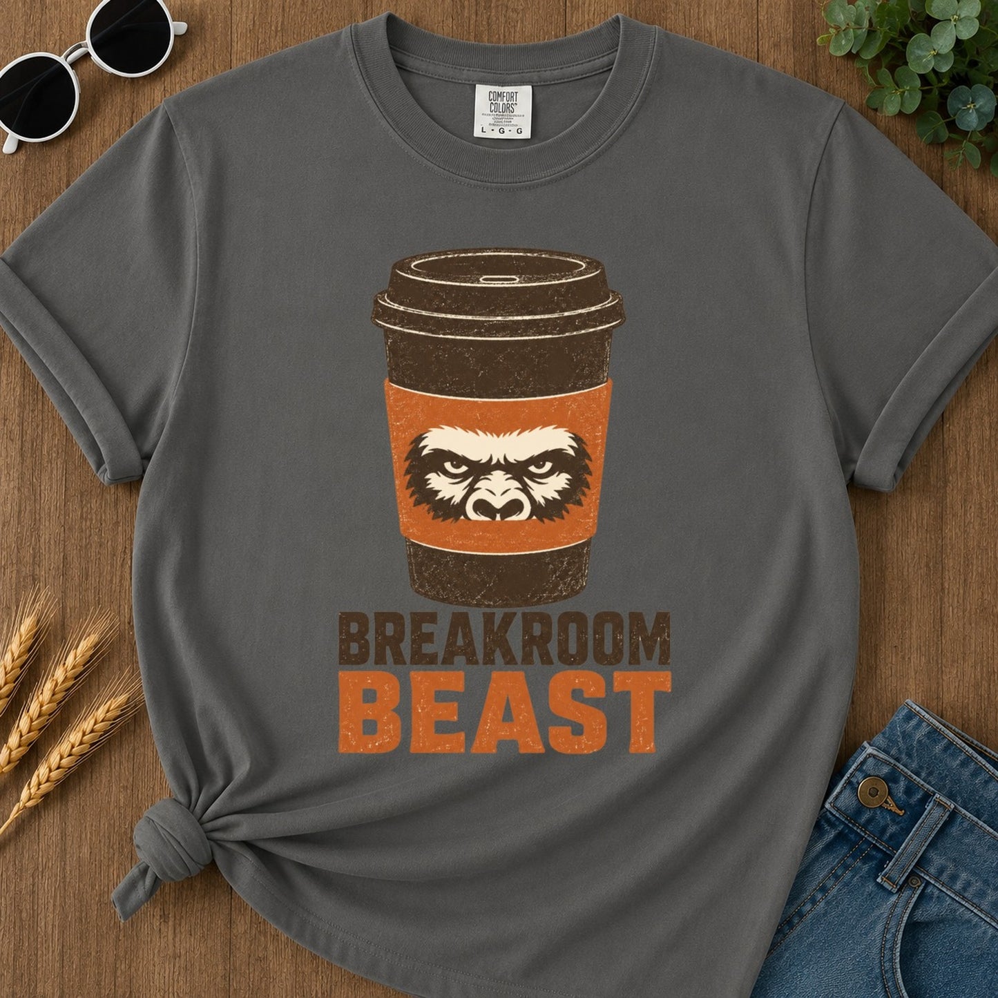 Breakroom Beast T-shirt - Pepper Mockup