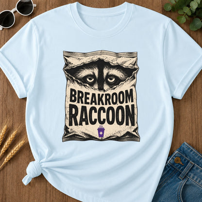 Breakroom Raccoon T-shirt - Chambray Mockup