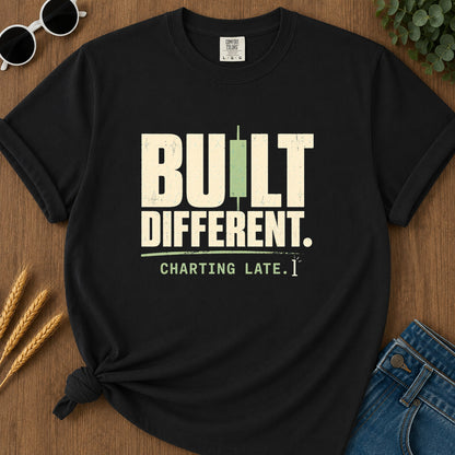 Built Different Charting Late T-Shirt - Black